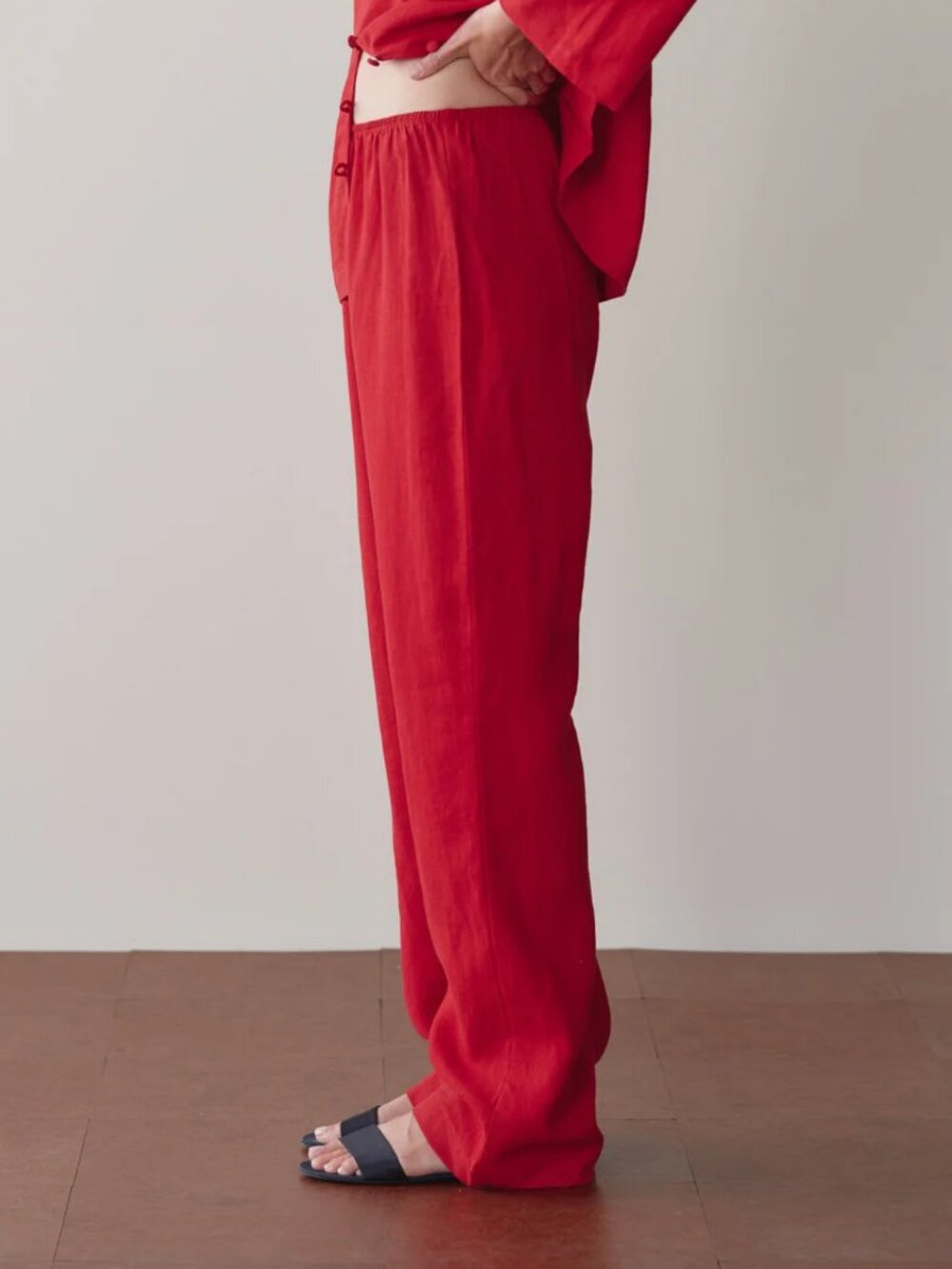 DONNI Simple Linen Pant Red